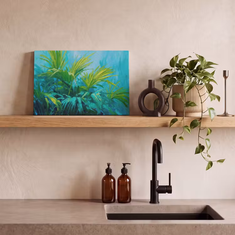 Canvas schilderij - Bladeren - Groen - Schilderij - Abstract — 4