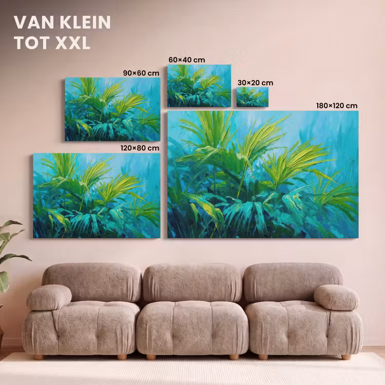 Canvas schilderij - Bladeren - Groen - Schilderij - Abstract — 8
