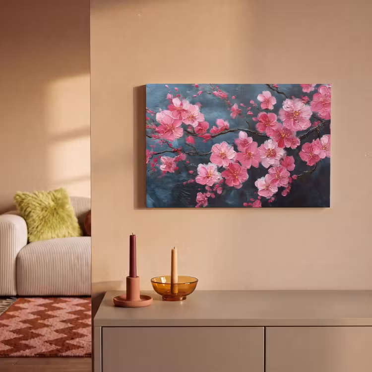 Canvas schilderij - Bloem - Bloesems - Roze - Abstract — 2