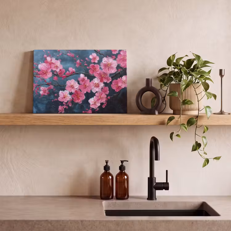 Canvas schilderij - Bloem - Bloesems - Roze - Abstract — 4