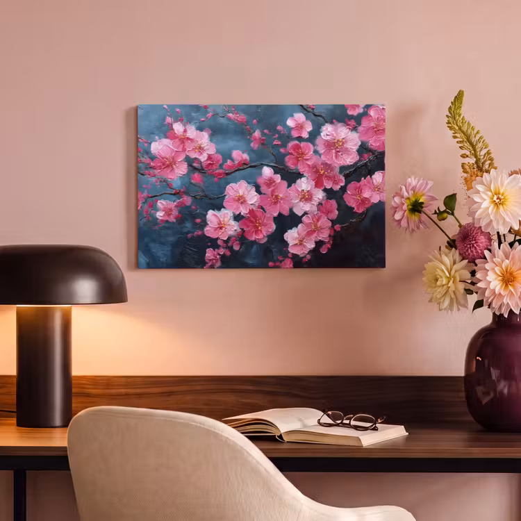 Canvas schilderij - Bloem - Bloesems - Roze - Abstract — 6