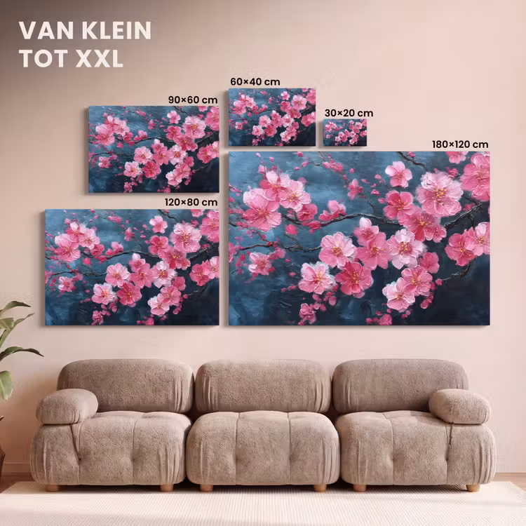 Canvas schilderij - Bloem - Bloesems - Roze - Abstract — 8