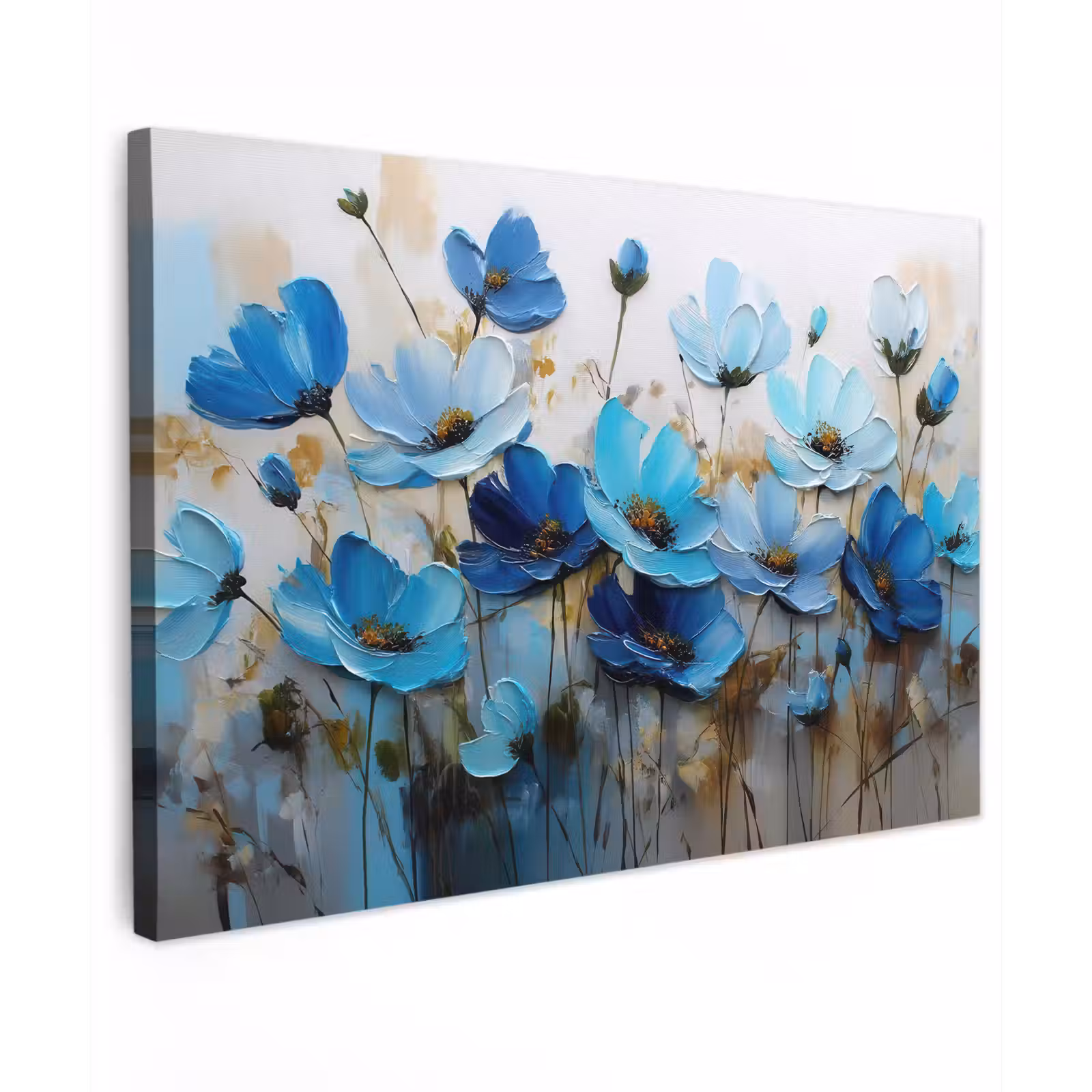 Canvas schilderij - Bloemen - Schilderij - Blauw — 1
