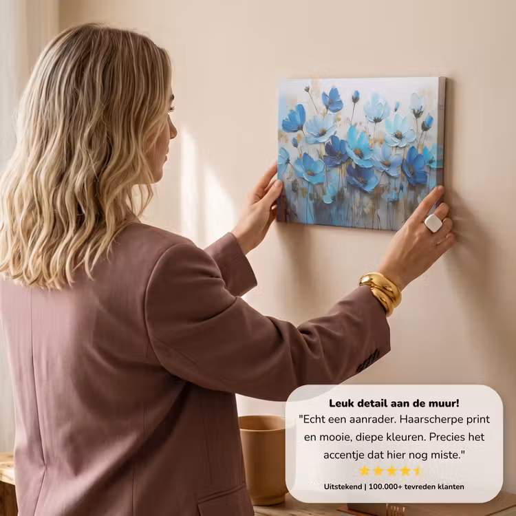 Canvas schilderij - Bloemen - Schilderij - Blauw — 3