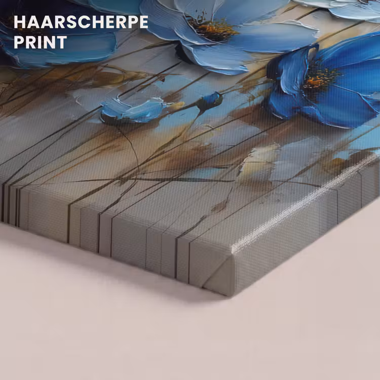 Canvas schilderij - Bloemen - Schilderij - Blauw — 5