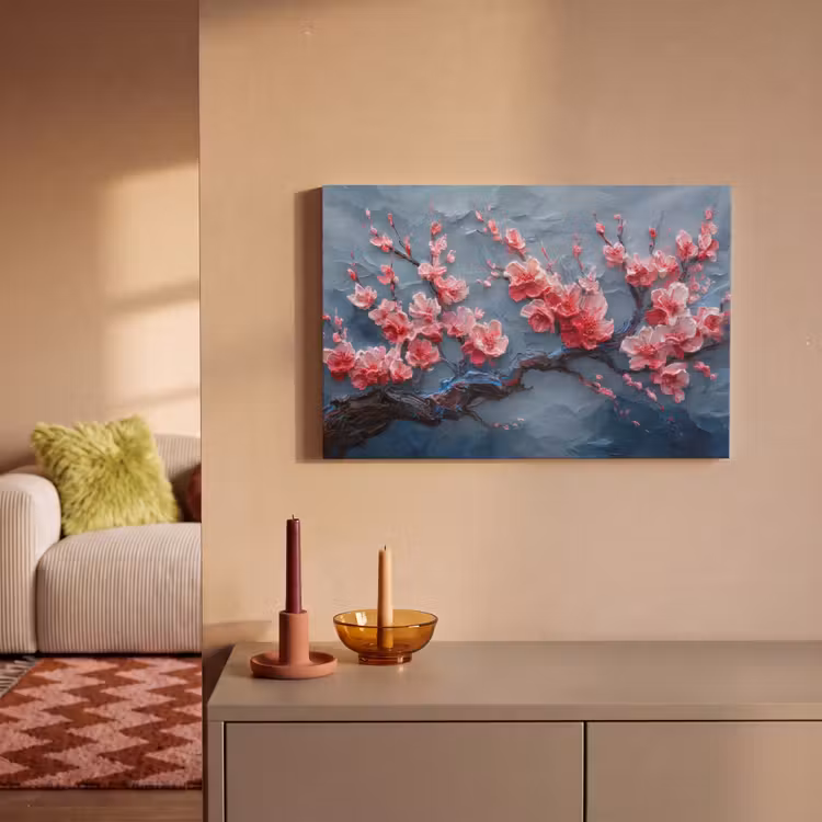 Canvas schilderij - Bloesem - Bloem - Roze - Tak — 2