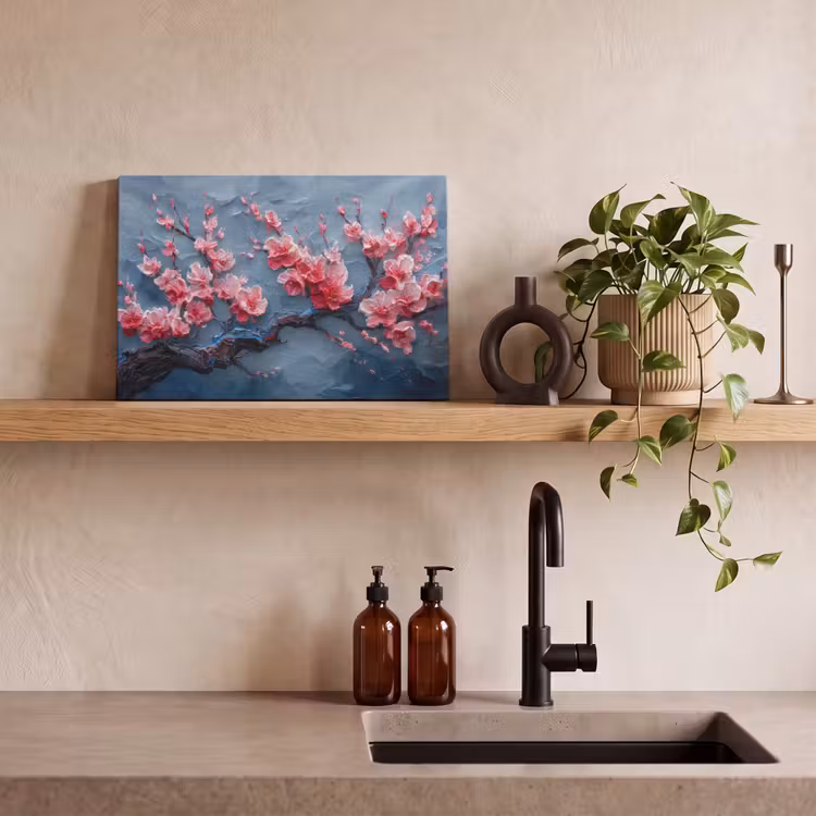 Canvas schilderij - Bloesem - Bloem - Roze - Tak — 4