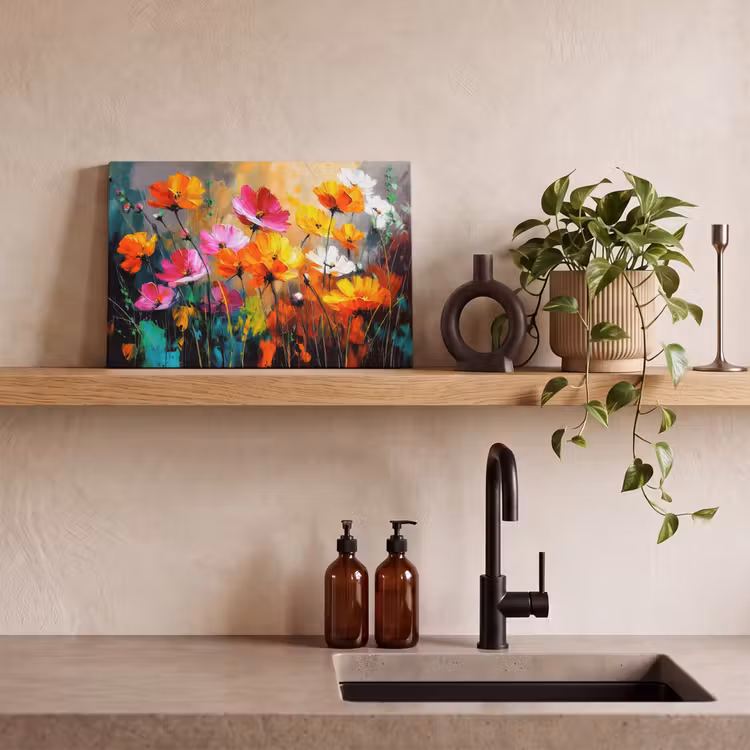 Canvas schilderij - Felgekleurd - Bloemblaadjes - Abstract — 4