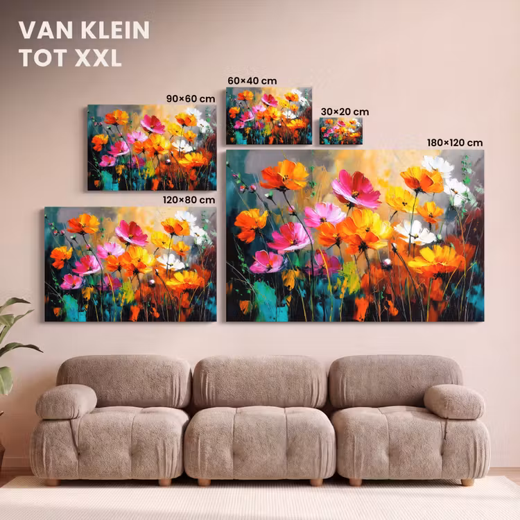 Canvas schilderij - Felgekleurd - Bloemblaadjes - Abstract — 8