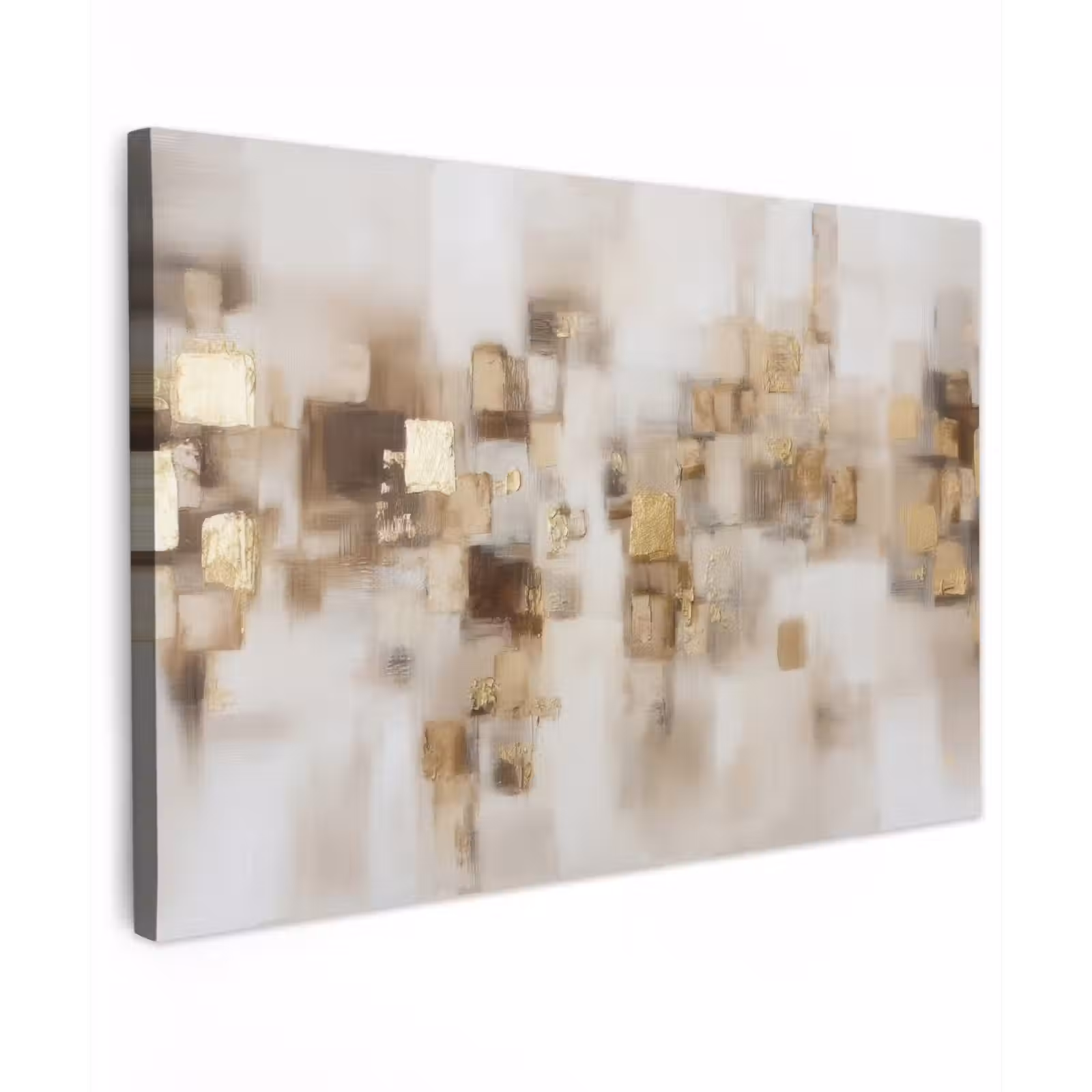 Canvas schilderij - Abstracte vierkanten - Aardetonen - Mistig — 1