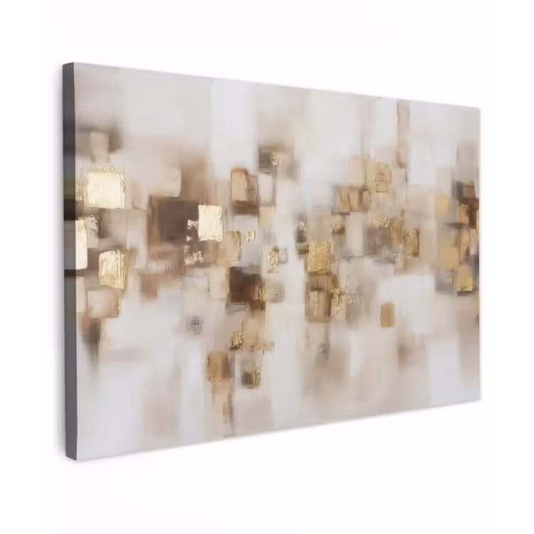 Canvas schilderij - Abstracte vierkanten - Aardetonen - Mistig — 1