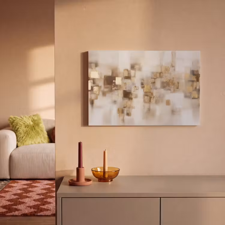 Canvas schilderij - Abstracte vierkanten - Aardetonen - Mistig — 2