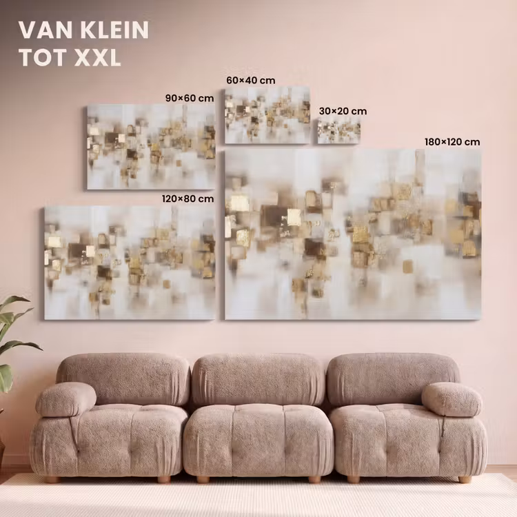 Canvas schilderij - Abstracte vierkanten - Aardetonen - Mistig — 8