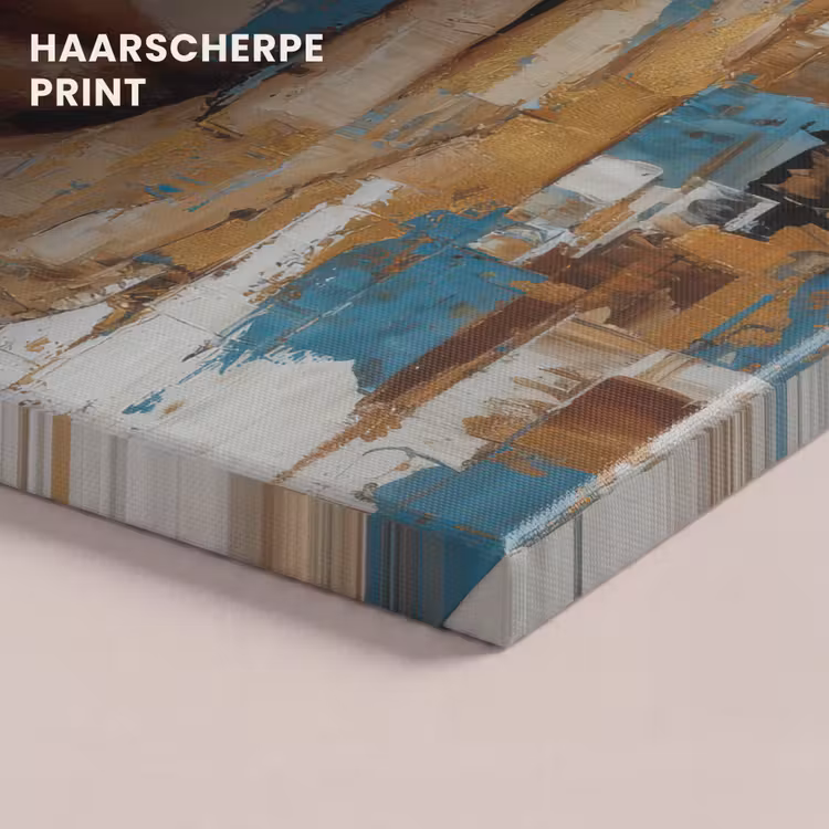 Canvas schilderij - Abstract - Penseelstreken - Blauw - Gezicht — 5