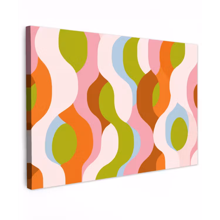 Canvas schilderij - Abstract - Vormen - Roze — 1