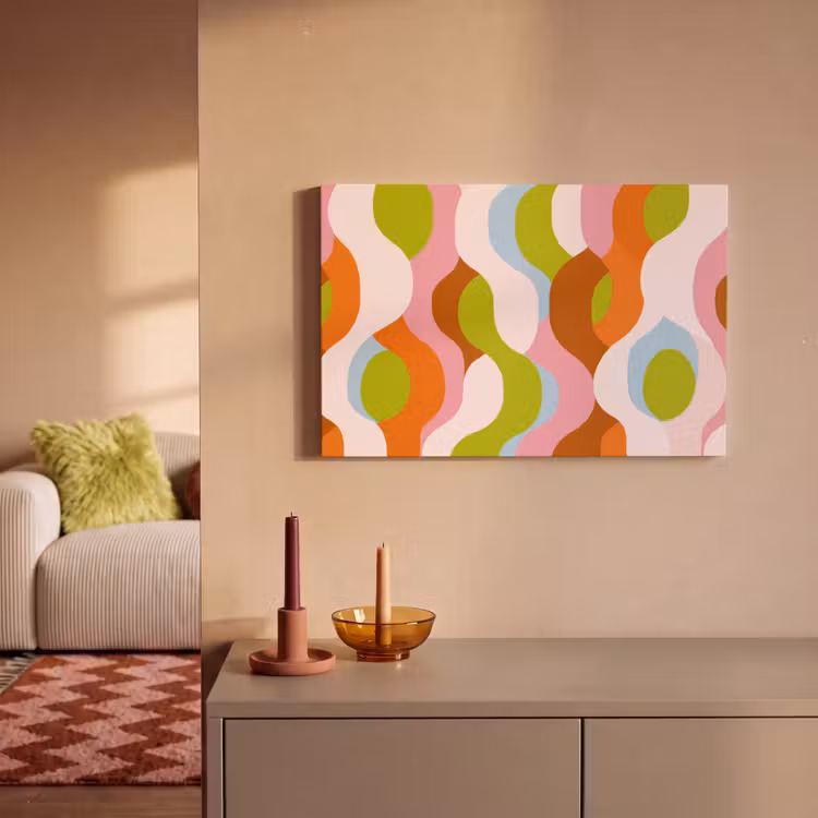Canvas schilderij - Abstract - Vormen - Roze — 2