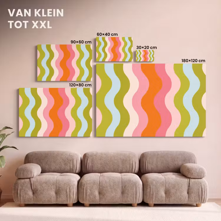 Canvas schilderij - Banen - Golven - Kleurrijk - Verticaal — 8