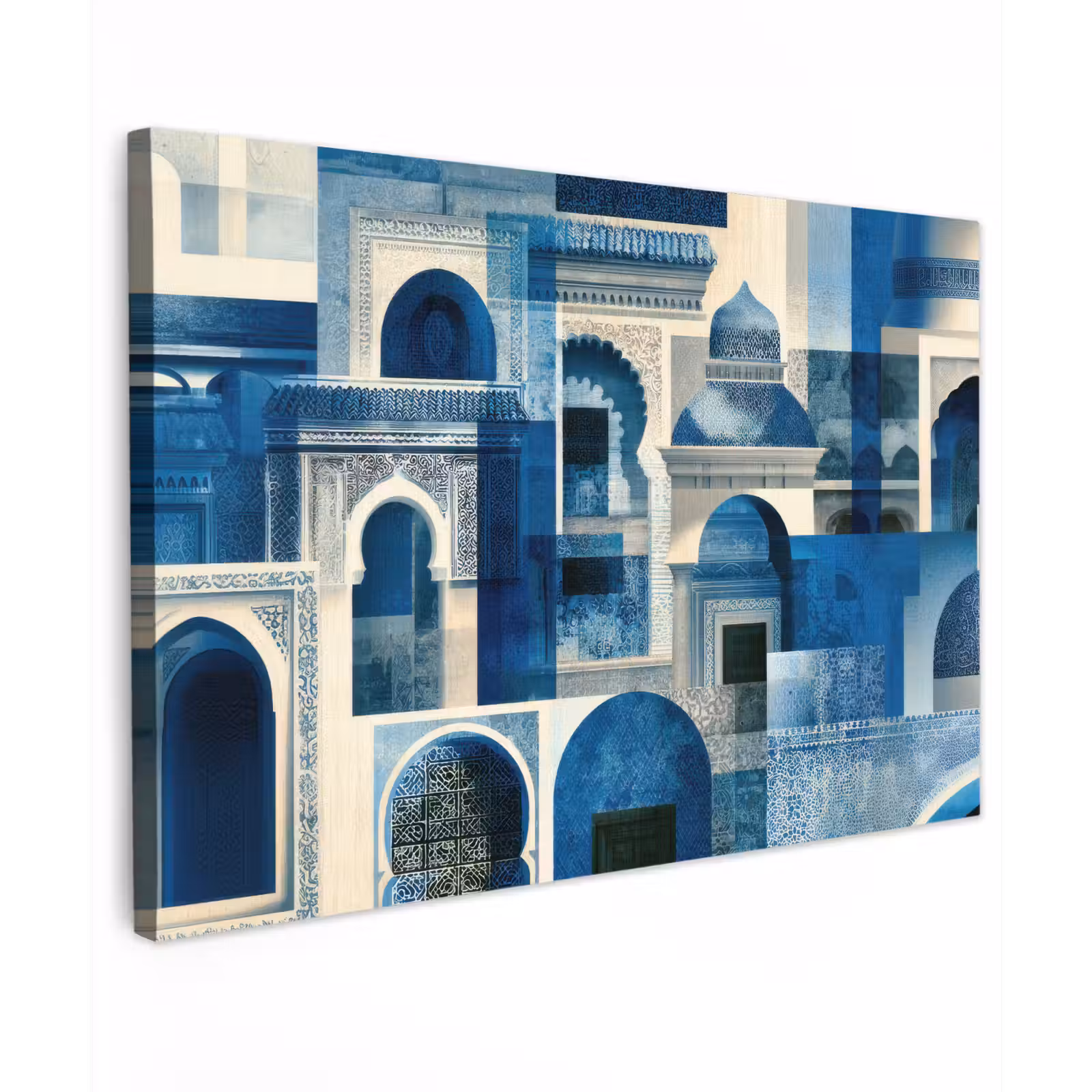Canvas schilderij - Abstract - Islamitisch - Blauw - Wit — 1
