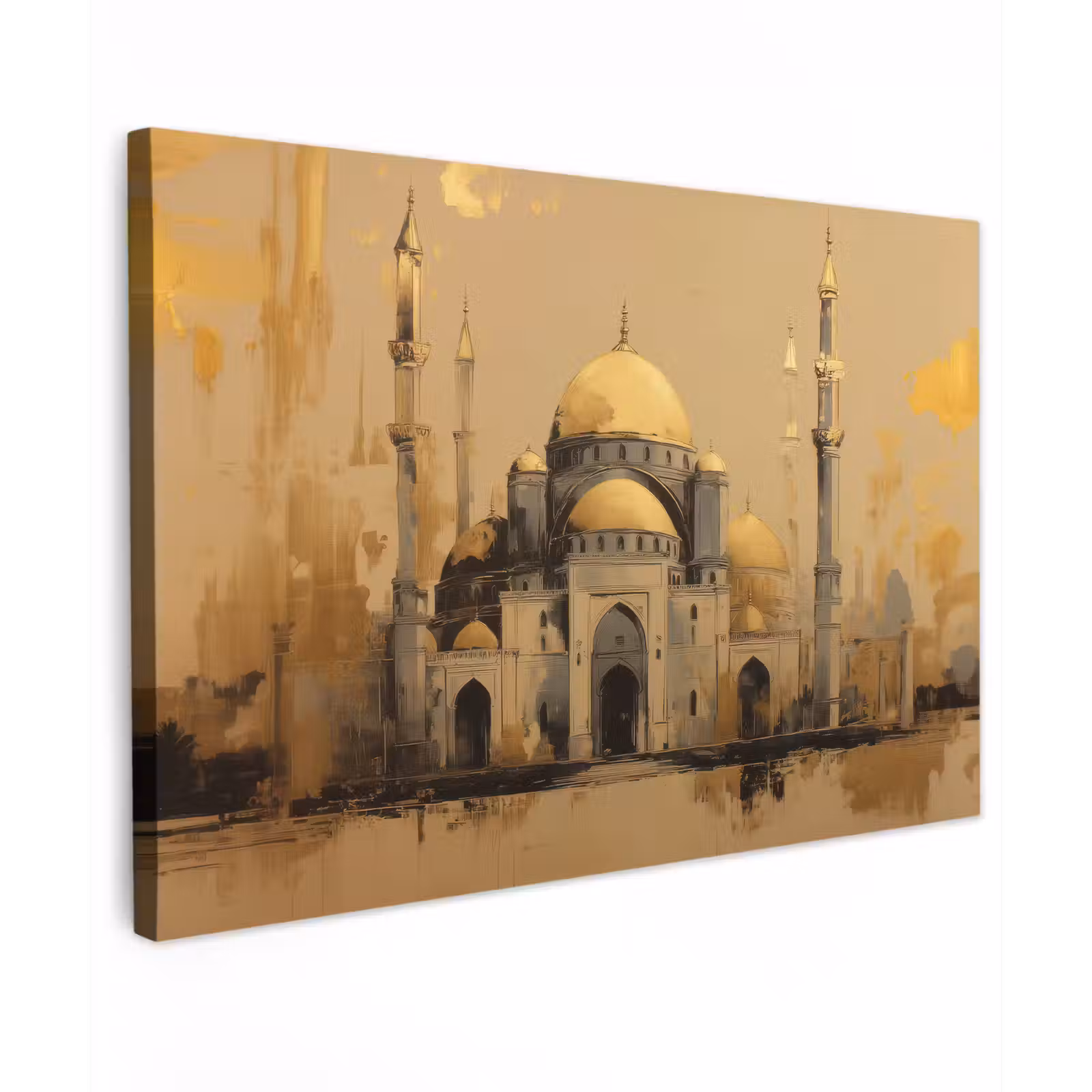 Canvas schilderij - Goud - Abstracte penseelstreken - Moskee — 1