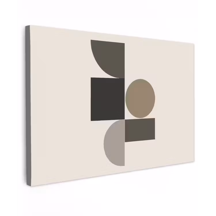 Canvas schilderij - Aardetinten - Abstracte compositie - Eenvoudige vormen — 1