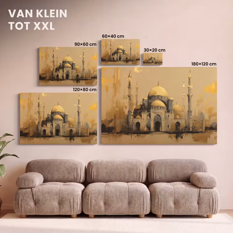 Canvas schilderij - Goud - Abstracte penseelstreken - Moskee — 8