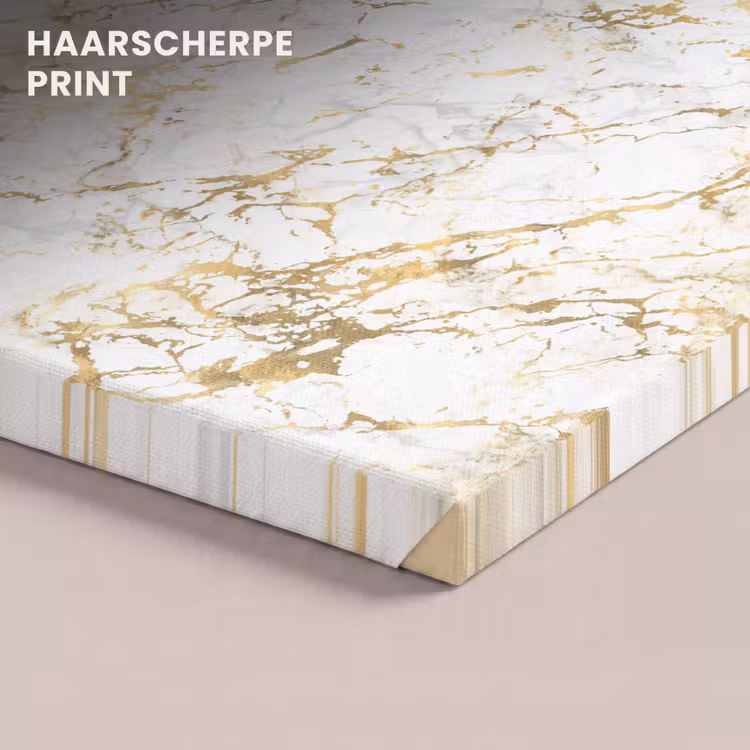 Canvas schilderij - Goudspatten - Wit - Marmer — 4