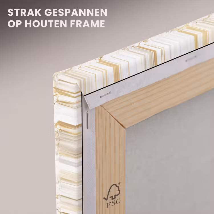 Canvas schilderij - Goudspatten - Wit - Marmer — 6