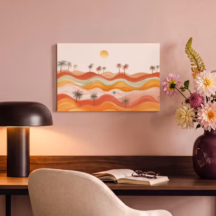 Canvas schilderij - Abstract landschap - Palmbomen - Kleurrijk — 6