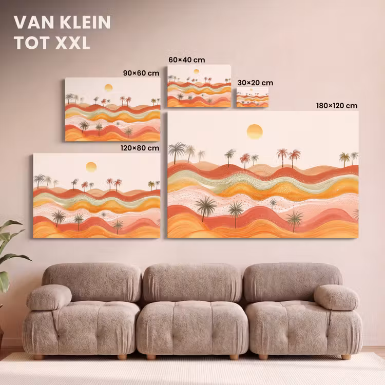 Canvas schilderij - Abstract landschap - Palmbomen - Kleurrijk — 8