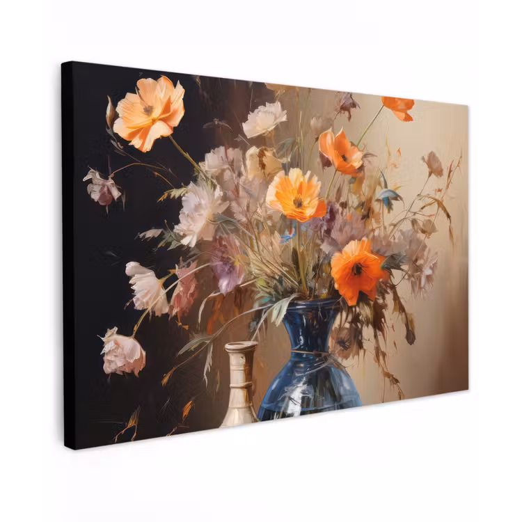 Canvas schilderij - Boeket - Bloemen - Olieverf - Stilleven - Pastel — 1