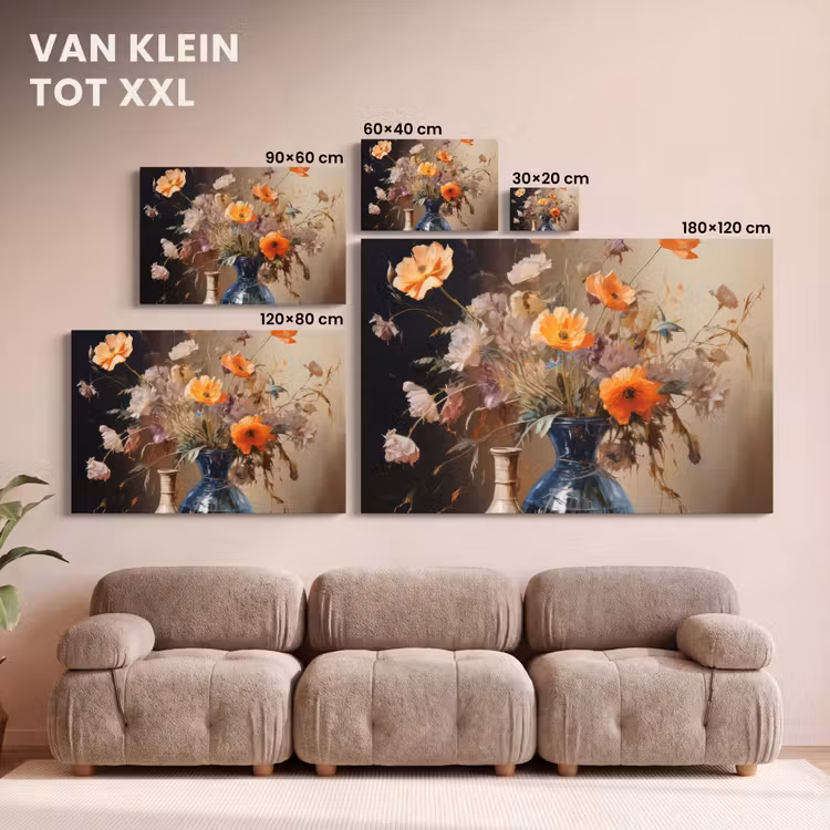 Canvas schilderij - Boeket - Bloemen - Olieverf - Stilleven - Pastel — 7