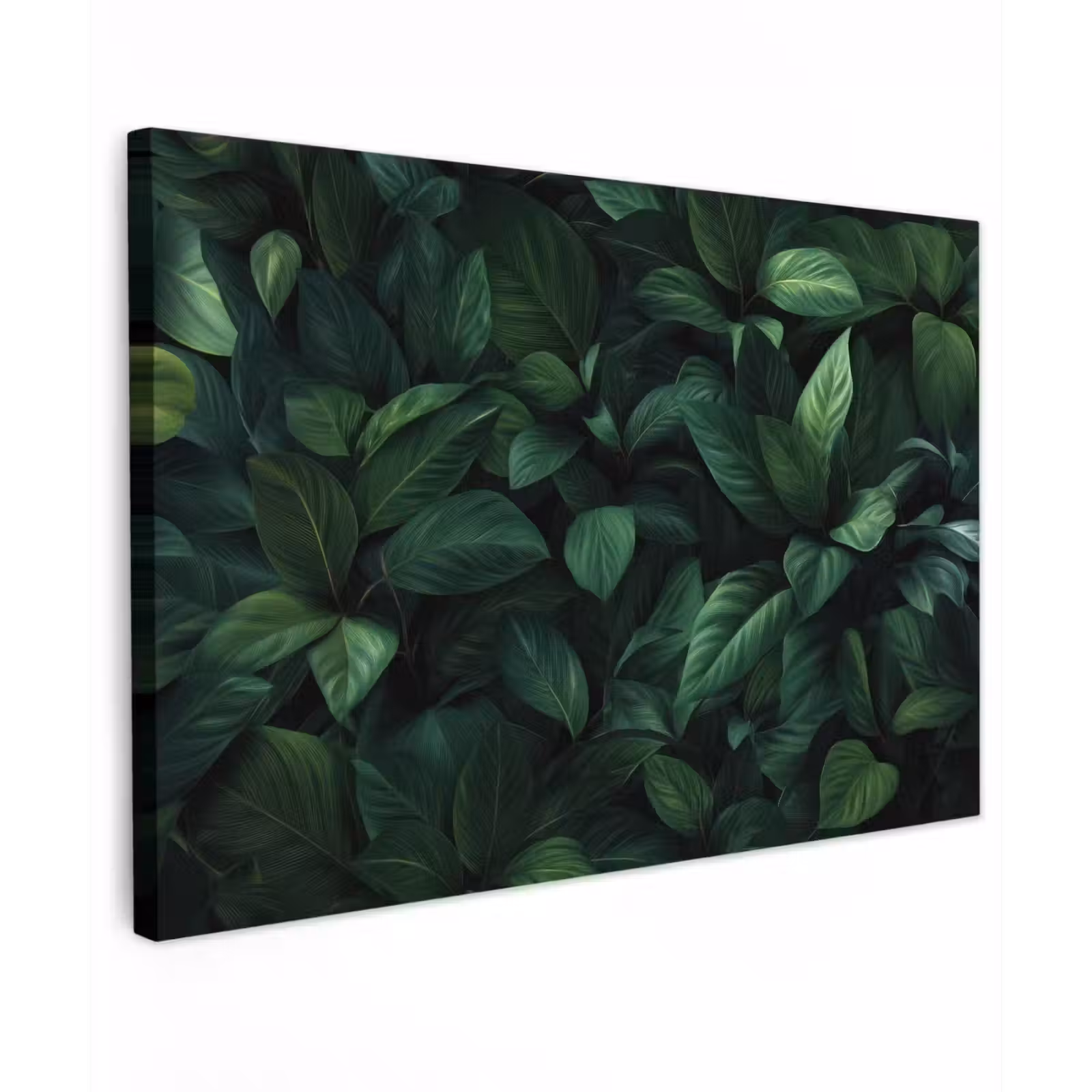 Canvas schilderij - Bladeren - Ovaal - Groen - Nerven — 1