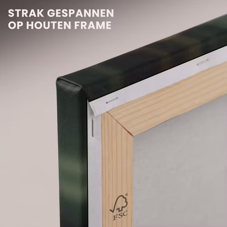 Canvas schilderij - Blad - Groen - Nerven - Regendruppels — 7