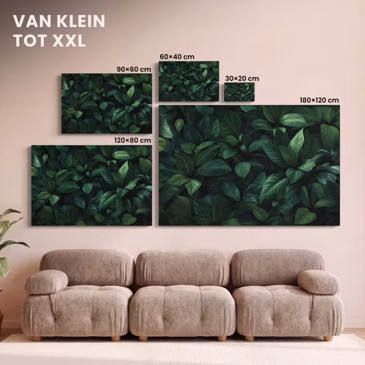 Canvas schilderij - Bladeren - Ovaal - Groen - Nerven — 8
