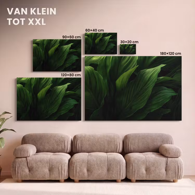 Canvas schilderij - Bladeren - Schaduw - Groen - Textuur — 8