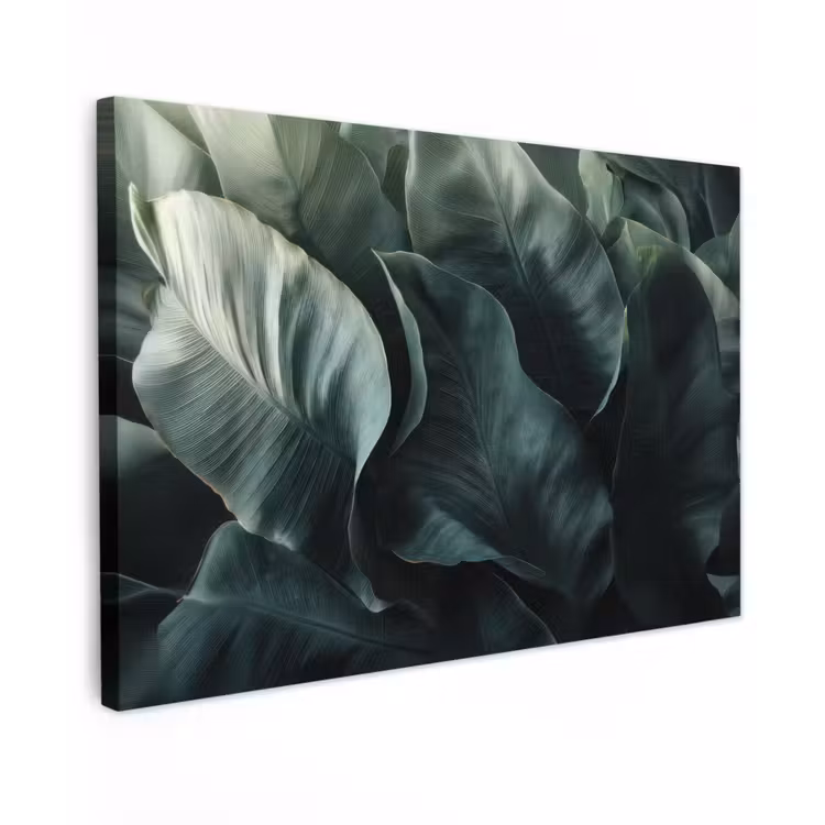 Canvas schilderij - Groen - Bladeren - Glad - Nerven — 1
