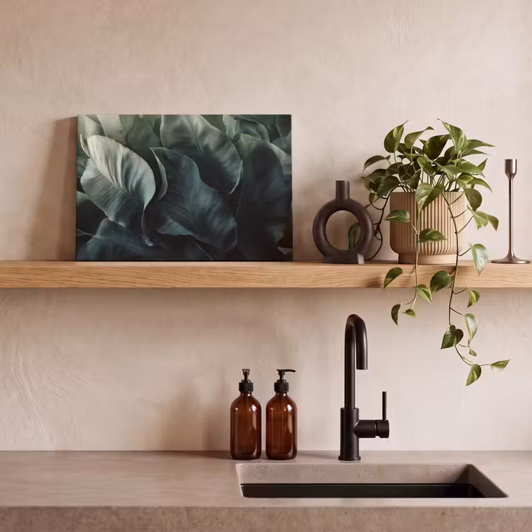 Canvas schilderij - Groen - Bladeren - Glad - Nerven — 4