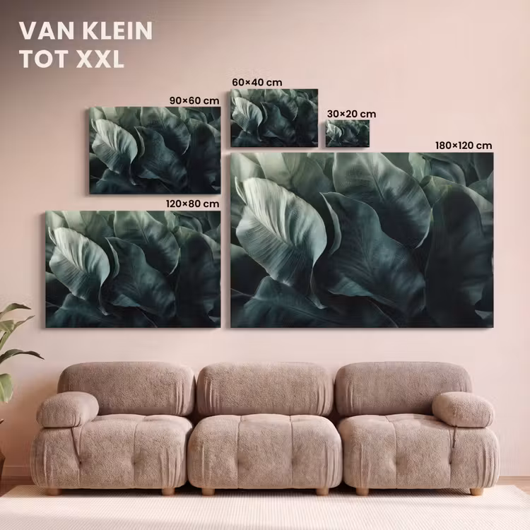Canvas schilderij - Groen - Bladeren - Glad - Nerven — 8