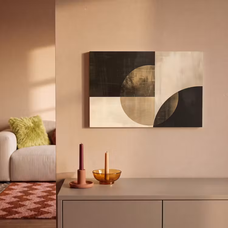 Canvas schilderij - Abstract - Cirkels - Zwart - Goud — 2