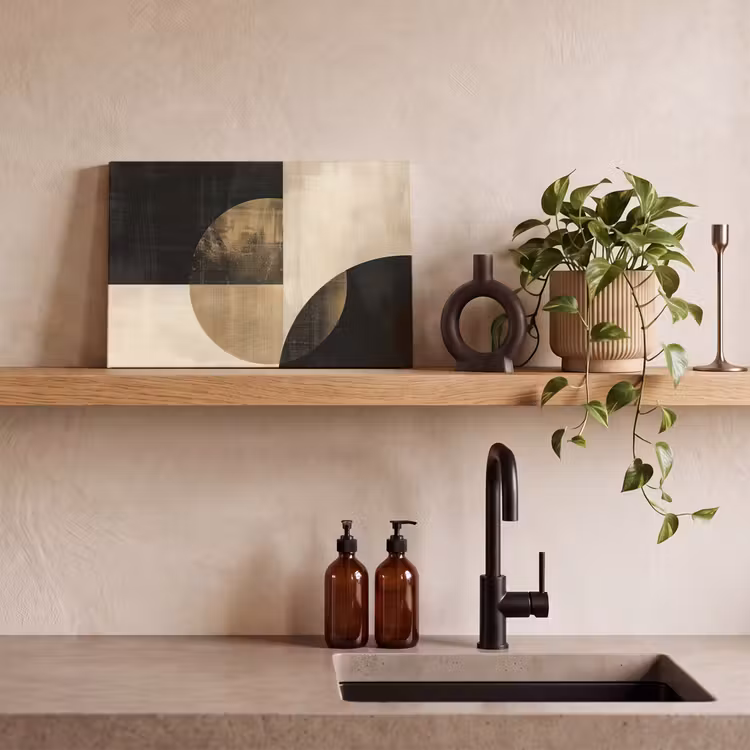 Canvas schilderij - Abstract - Cirkels - Zwart - Goud — 4