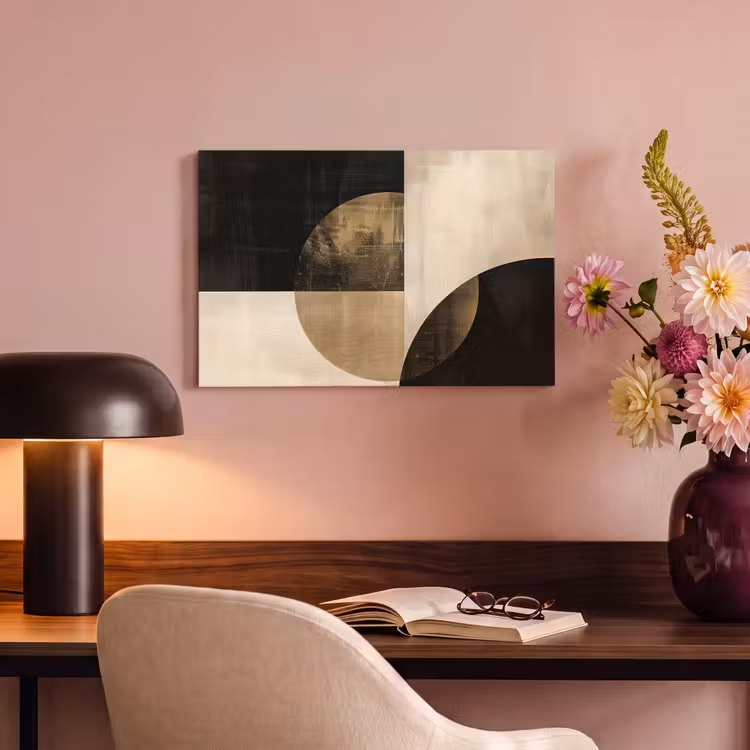 Canvas schilderij - Abstract - Cirkels - Zwart - Goud — 6