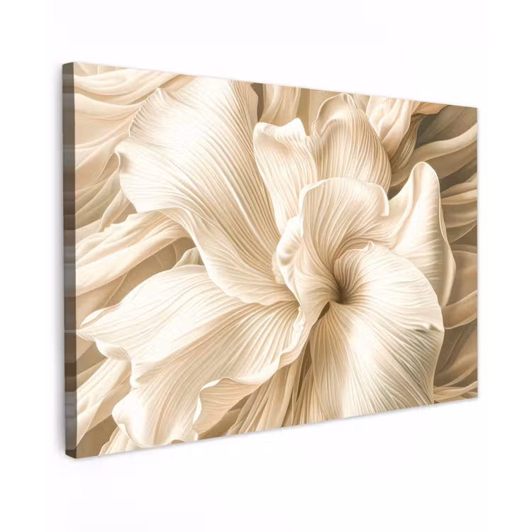 Canvas schilderij - Beige - Bloem - Patroon — 1