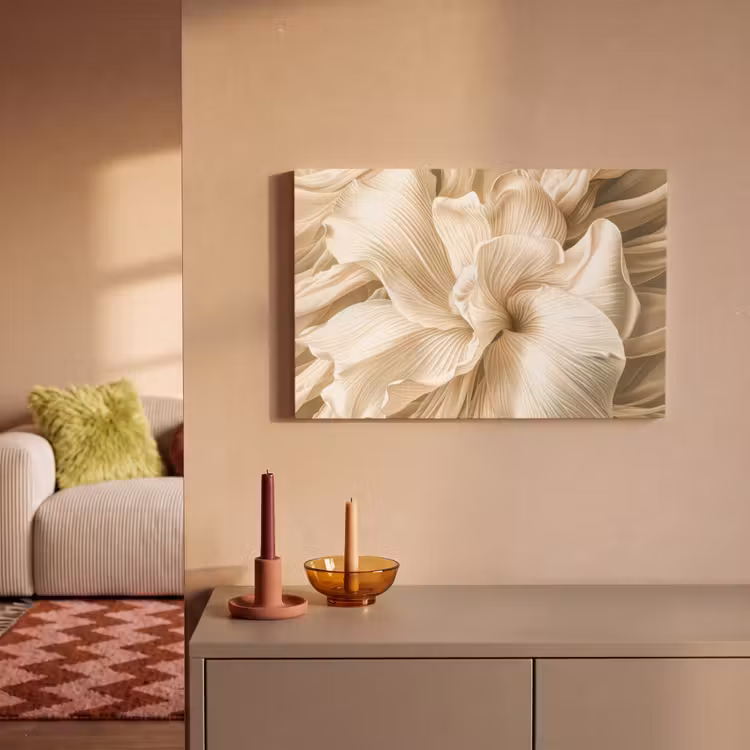 Canvas schilderij - Beige - Bloem - Patroon — 2