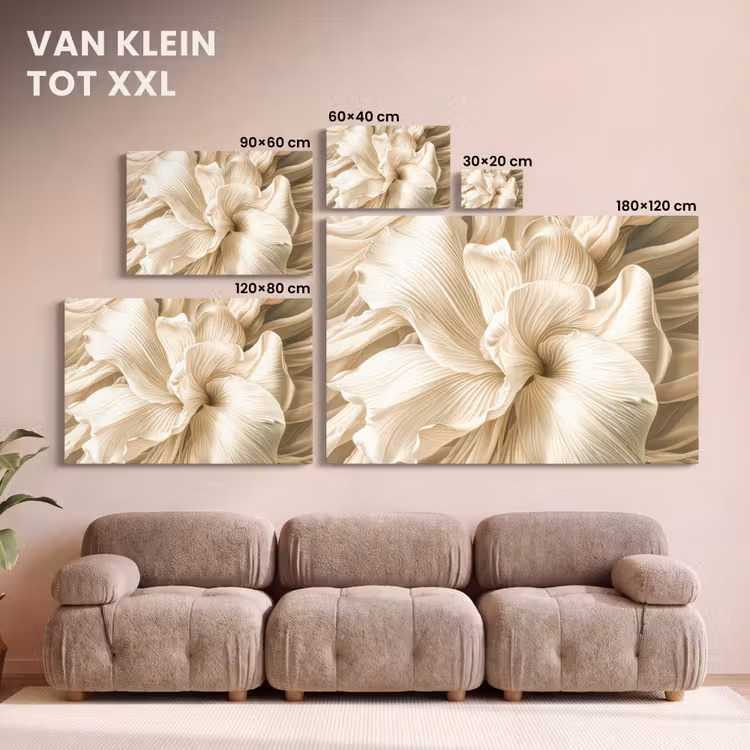 Canvas schilderij - Beige - Bloem - Patroon — 7
