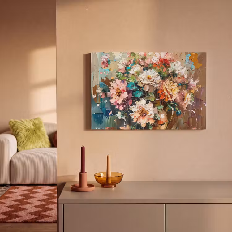 Canvas schilderij - Bloemen - Schilderij - Kleurrijk - Waterverf — 2