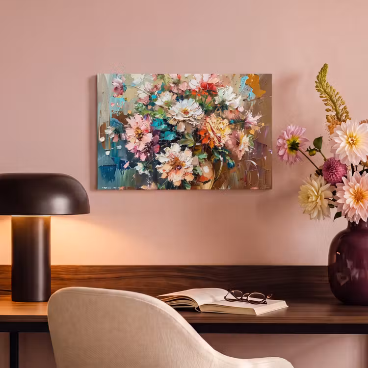 Canvas schilderij - Bloemen - Schilderij - Kleurrijk - Waterverf — 6