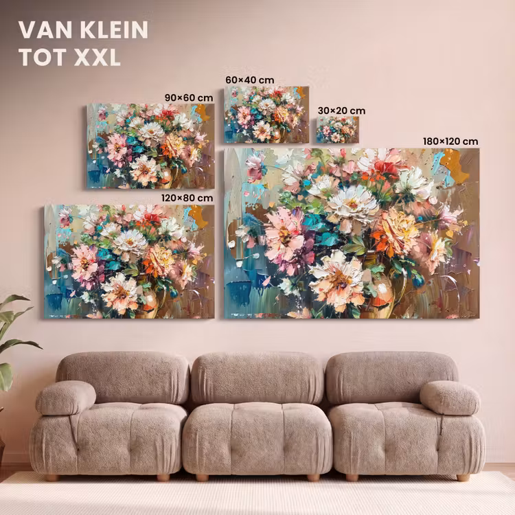 Canvas schilderij - Bloemen - Schilderij - Kleurrijk - Waterverf — 7