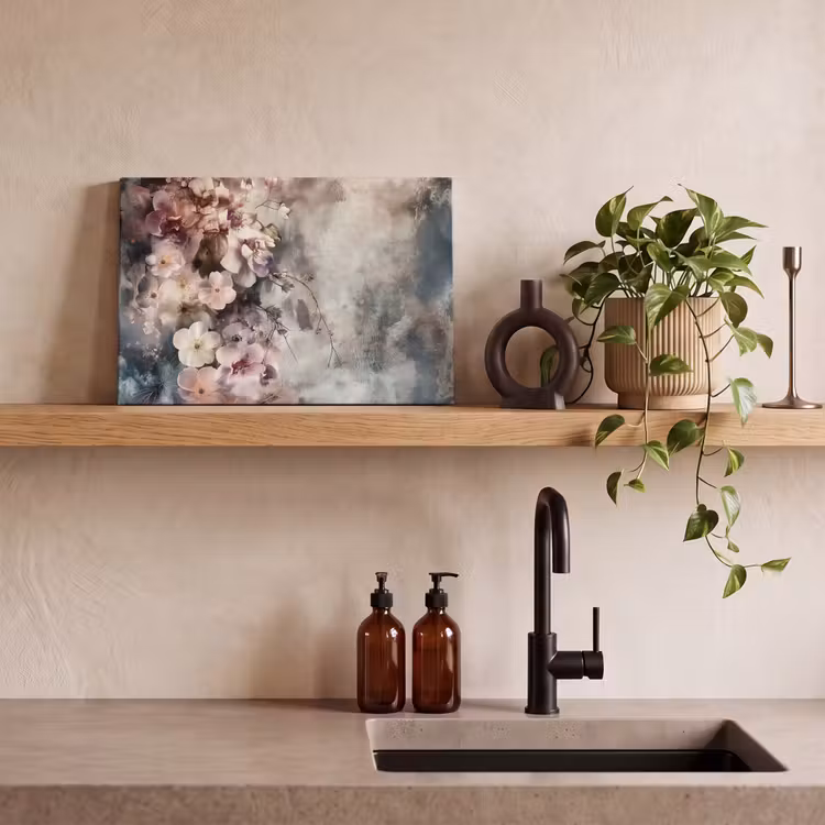 Canvas schilderij - Bloemen - Beton - Grijs - Flora — 4