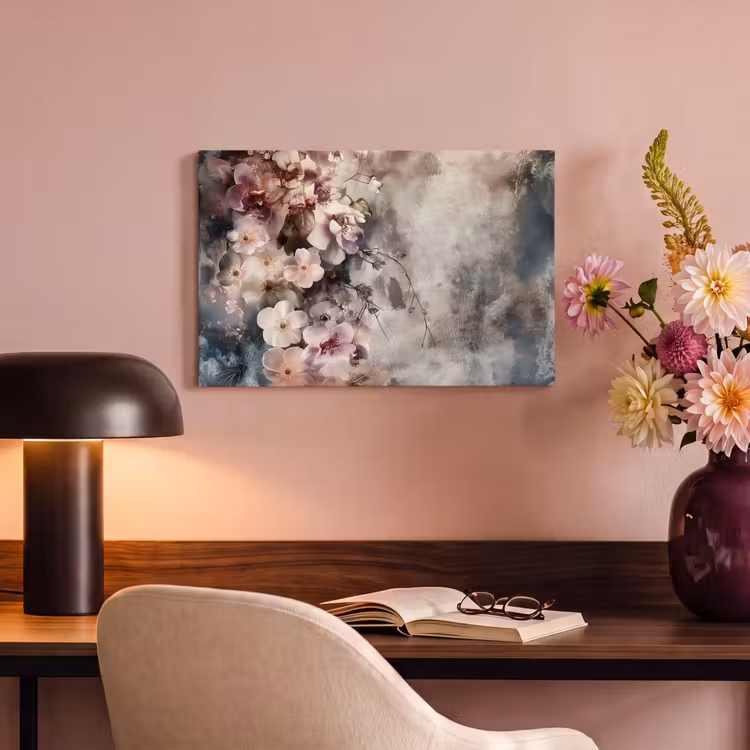 Canvas schilderij - Bloemen - Beton - Grijs - Flora — 6