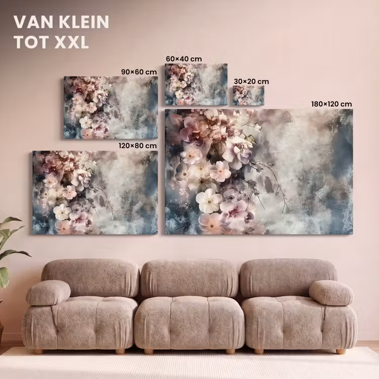 Canvas schilderij - Bloemen - Beton - Grijs - Flora — 7